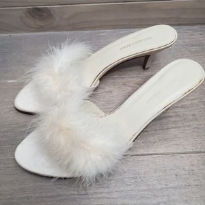Victoria's Secret marabou slipper heels.